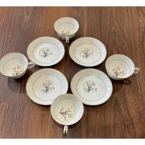 Vintage Noritake China Japan 5521 Winton Floral Pattern Set Of 4 Cup And Saucer - Picture 2 of 10